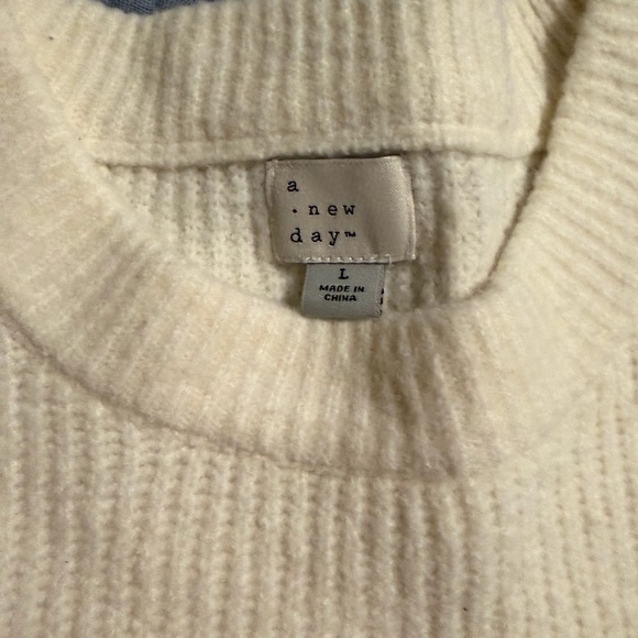 Cat & Jack Cream Sweater with Red Heart Embroidery - Picture 5 of 6